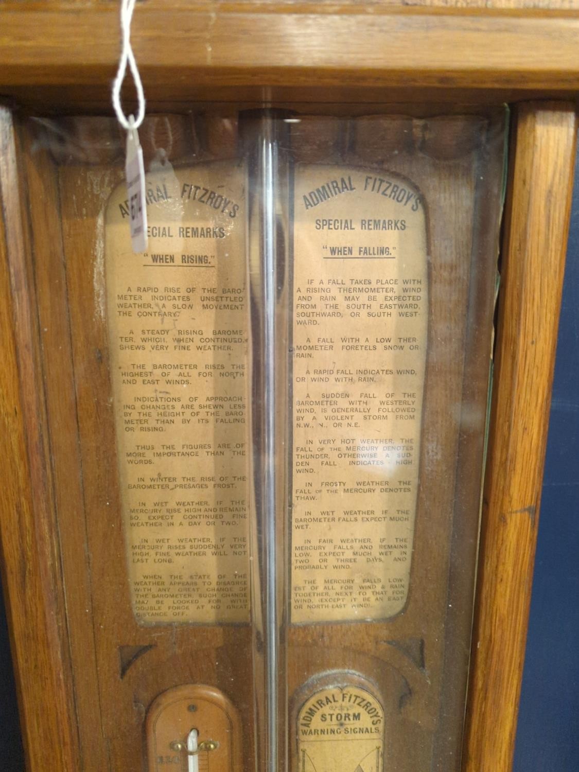 Admiral Fitzroy Royal Polytechnic Barometer . Has reference labels depicting Admiral Fitzroy's Speci - Image 3 of 4