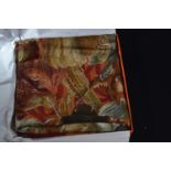 Hermes cashmere and silk blend scarf 65% cashmere 35% silk, 88 x 88cm, illustrated with game and wit