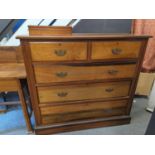 Large two over three chest with brass drop handles (two drops missing) W122 x D50 X 112cm