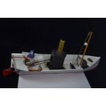 Toucher Walther African Queen model steam boat with original model skipper. L37 H18