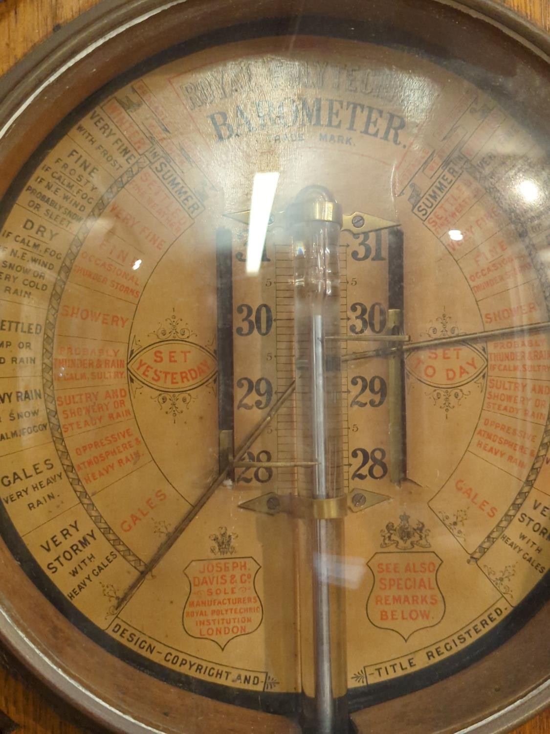 Admiral Fitzroy Royal Polytechnic Barometer . Has reference labels depicting Admiral Fitzroy's Speci - Image 2 of 4