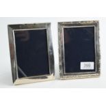 Two silver rectangular photo frames, Carr's of Sheffield Ltd, Sheffield 1986 and 1990 respectively,