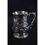 George II silver baluster shaped tankard, William Shaw & William Priest, London 1756, later embossed