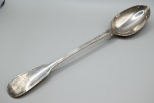 Early Victorian silver William Eaton basting fiddle and thread pattern basting spoon, William Eaton,