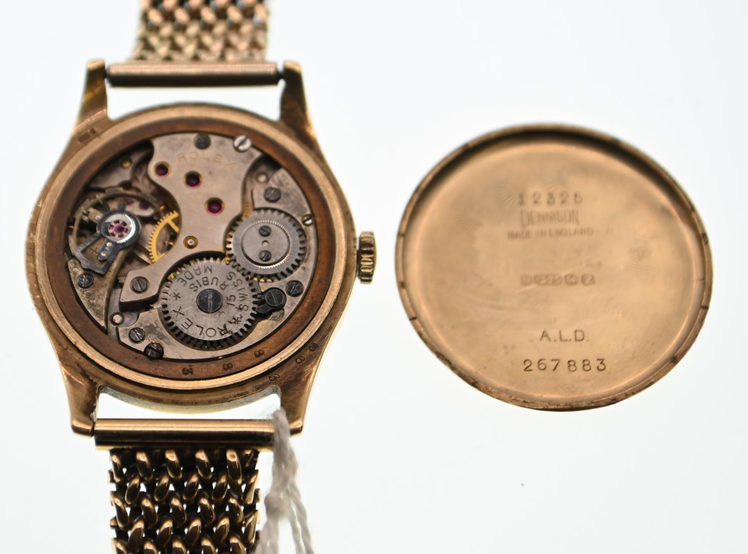 Rolex 9ct gold cased watch, shock resisting, with subsidiary seconds, 15 rubis, black Arabic numeral - Image 14 of 16