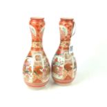 Two Japanese Kutani Late 19c vases