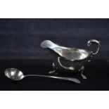Georgian silver sauce ladle, maker's mark unclear, and a silver sauce boat, S Blanckensee & Son Ltd,