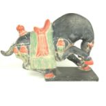 Tang style painted metal horse L55cm H37cm