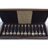 The Royal Society for the Protection of Birds twelve silver spoon collection, John Pinches Ltd, Lond