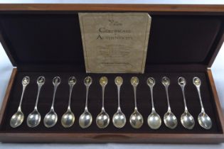 The Royal Society for the Protection of Birds twelve silver spoon collection, John Pinches Ltd, Lond