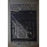 Frank Brangwyn -Screen print exhibition poster. 88cm x 92cm