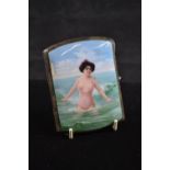Silver and enamel erotic cigarette case, import mark for Steinhart & Co, Birmingham 1911, the front