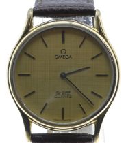 Omega De Ville quartz watch, case back numbered 196 052, case diameter 34mm