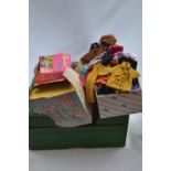 Five boxed Sindy Pedigree furniture sets together with a large quantity of vintage doll clothes (mos