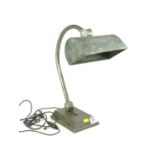 Vintage style Bankers lamp with adjustable head and arm in stylish satin finish, H41cm