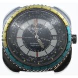 Sicura, 25 Jewels, Globetrotter wristwatch. Running, no strap.40mm.