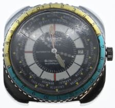 Sicura, 25 Jewels, Globetrotter wristwatch. Running, no strap.40mm.