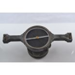 Gimble military compass on brass mount with screw fixing to base and levelling adjustment W25 x H11c