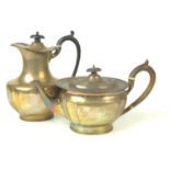 Silver teapot and coffee pot, James Dixon & Sons Ltd, Sheffield 1928 and 1920, each of differing sty