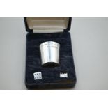 Silver cup and dice, cup hallmarked Carr's of Sheffield Ltd, Sheffield 2000 and dice stamped 925, wi