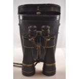 e.leitz Wetzlar binoculars 10x50 4432 in case (Case marked beh 1943 with German mark M to lid)
