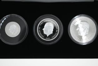 The Queen Elizabeth II memorial solid silver proof coin collection, including one pound, two pounds