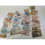 Collection of 60 European and Scandinavian banknotes, including WWII