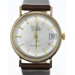 9ct gold cased Avia Matic gents wristwatch, 25 jewels, dia. 33mm, case backing 5.6 grams