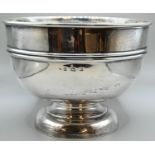 Silver pedestal bowl, maker's mark rubbed but probably A & J Zimmerman, Birmingham 1911, diameter 20