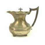 Edwardian silver coffee pot, William Aitken, Birmingham 1907, with ebonised handle & knop, height 22