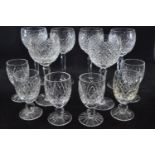 Waterford crystal glasses; six wine glasses and six sherry