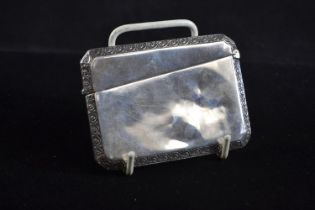 Silver card case, William Neale & Son Ltd, Birmingham 1921, 8.3 x 6.2cm, 69.78 grams