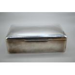 Canadian silver rectangular cigarette box, Henry Birk & Sons Ltd, initialled 'L.D.D.' to cover, stam