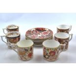 Set of six Royal Crown Derby "The Curator's Collection" coffee cans and saucers