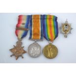 WWI medal group awarded to '8797 PTE G. D. MC BREARTY WORC. R' to include victory medal, George V wa