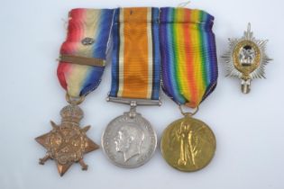 WWI medal group awarded to '8797 PTE G. D. MC BREARTY WORC. R' to include victory medal, George V wa