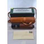 Gray & Co Inverness 3-draw lightweight stalking telescope, no. 1374, with leather carry case, origin