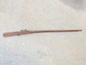 Antique Indian fortress matchlock rifle, total length approx. 2m 24cm