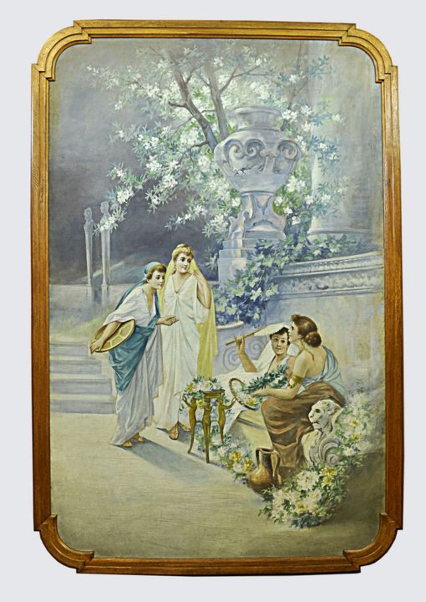 Dekorationsmaler unsign. Gemälde "Drei Frauen" / unknown