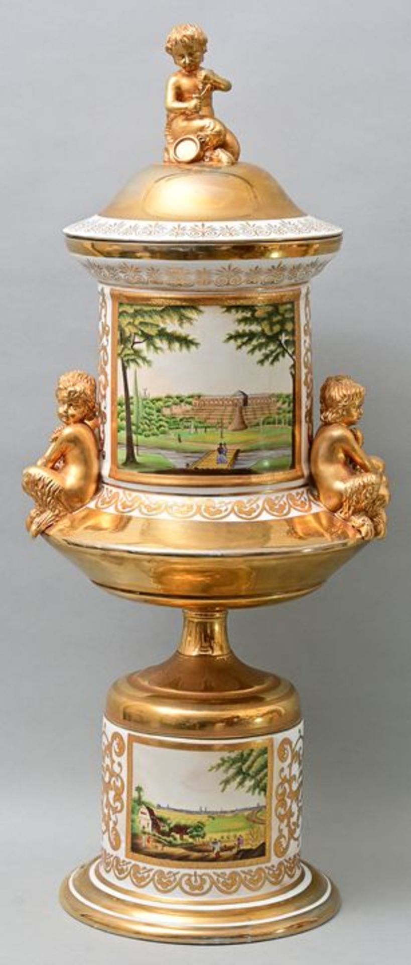 Prunk-Deckelvase/ large lidded vase - Image 2 of 8