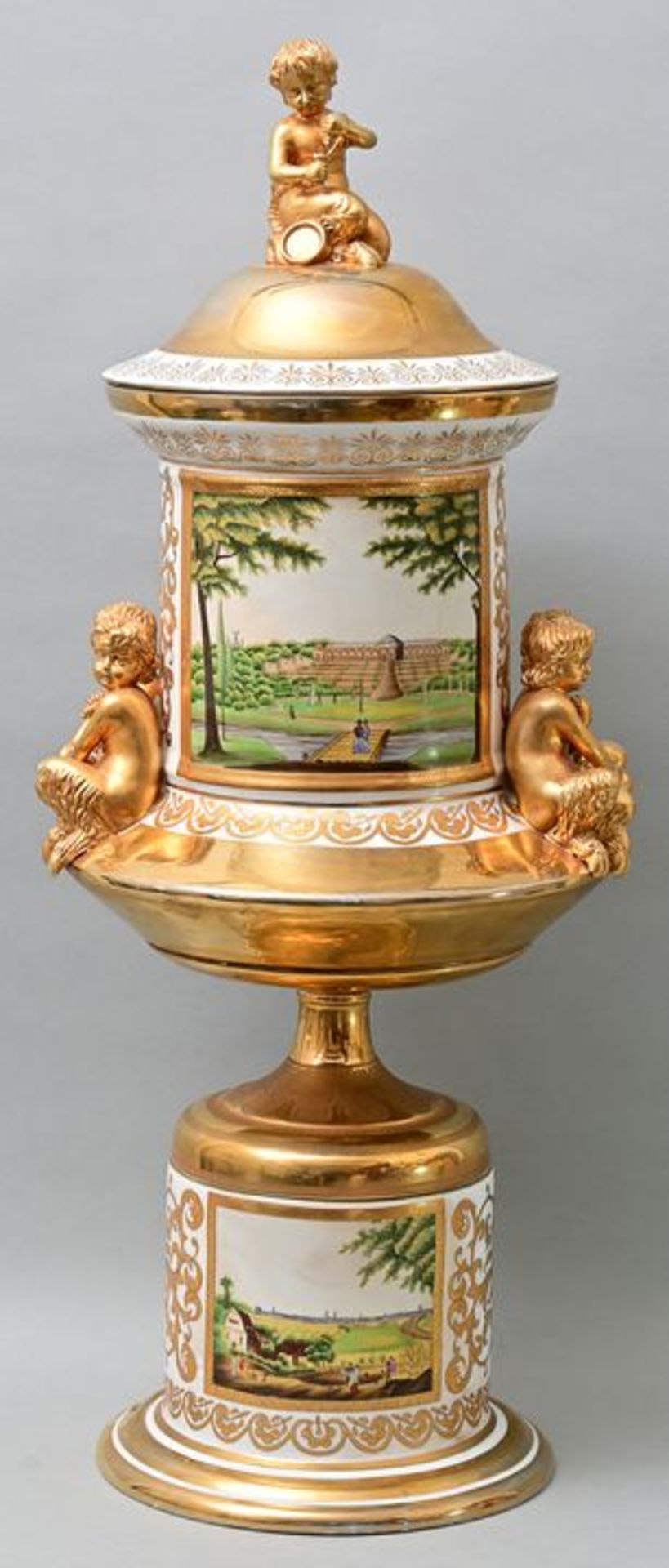Prunk-Deckelvase/ large lidded vase - Image 5 of 8