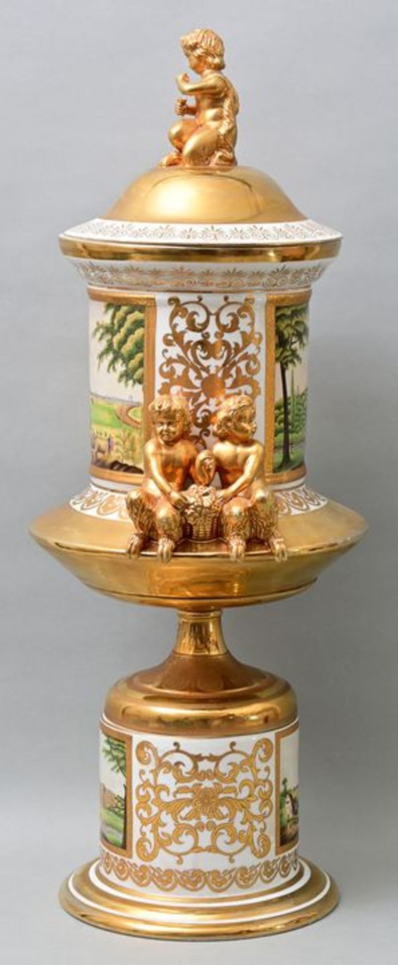 Prunk-Deckelvase/ large lidded vase - Image 6 of 8