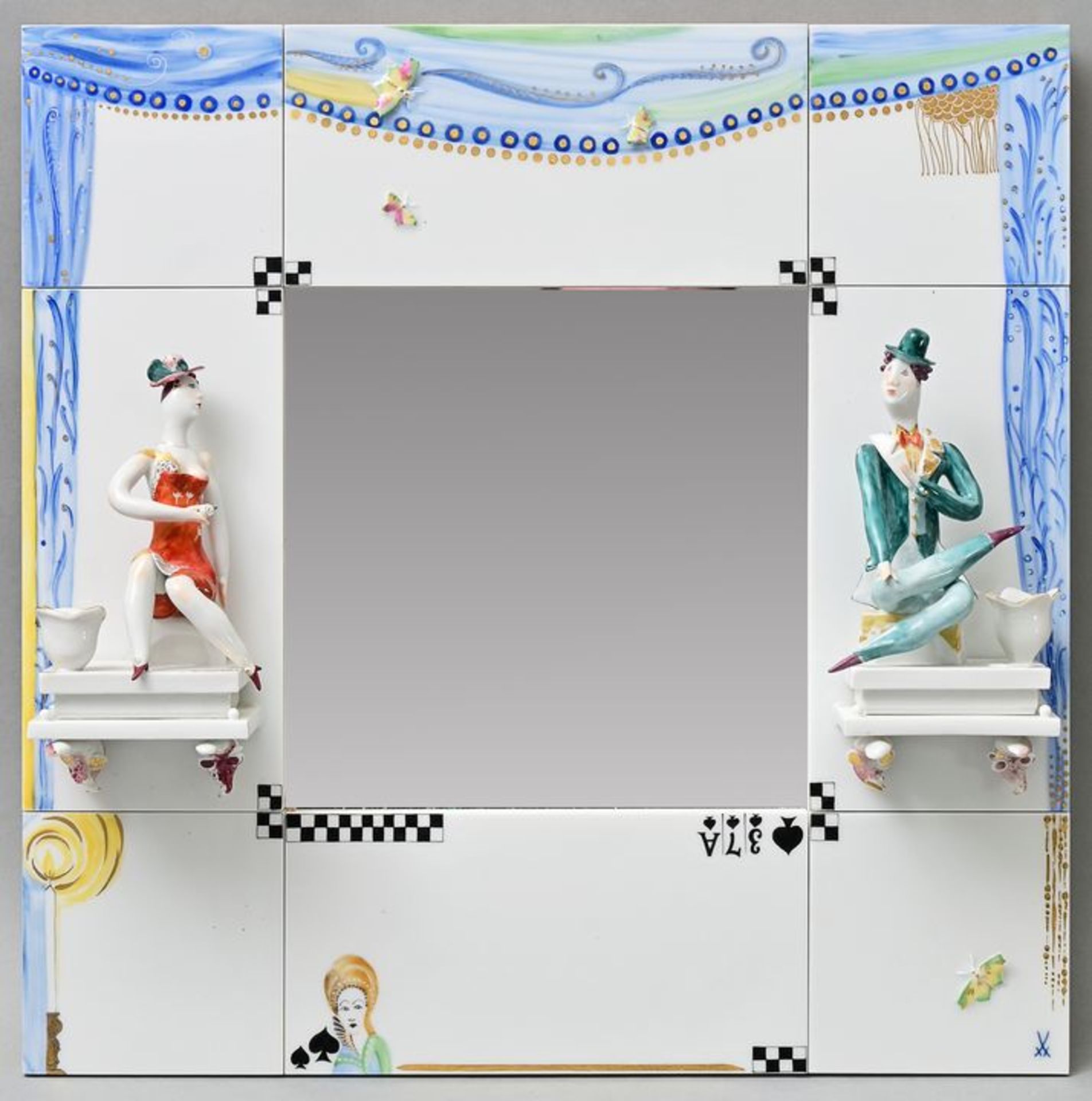 Meissen-Spiegel/ porcelain mirror