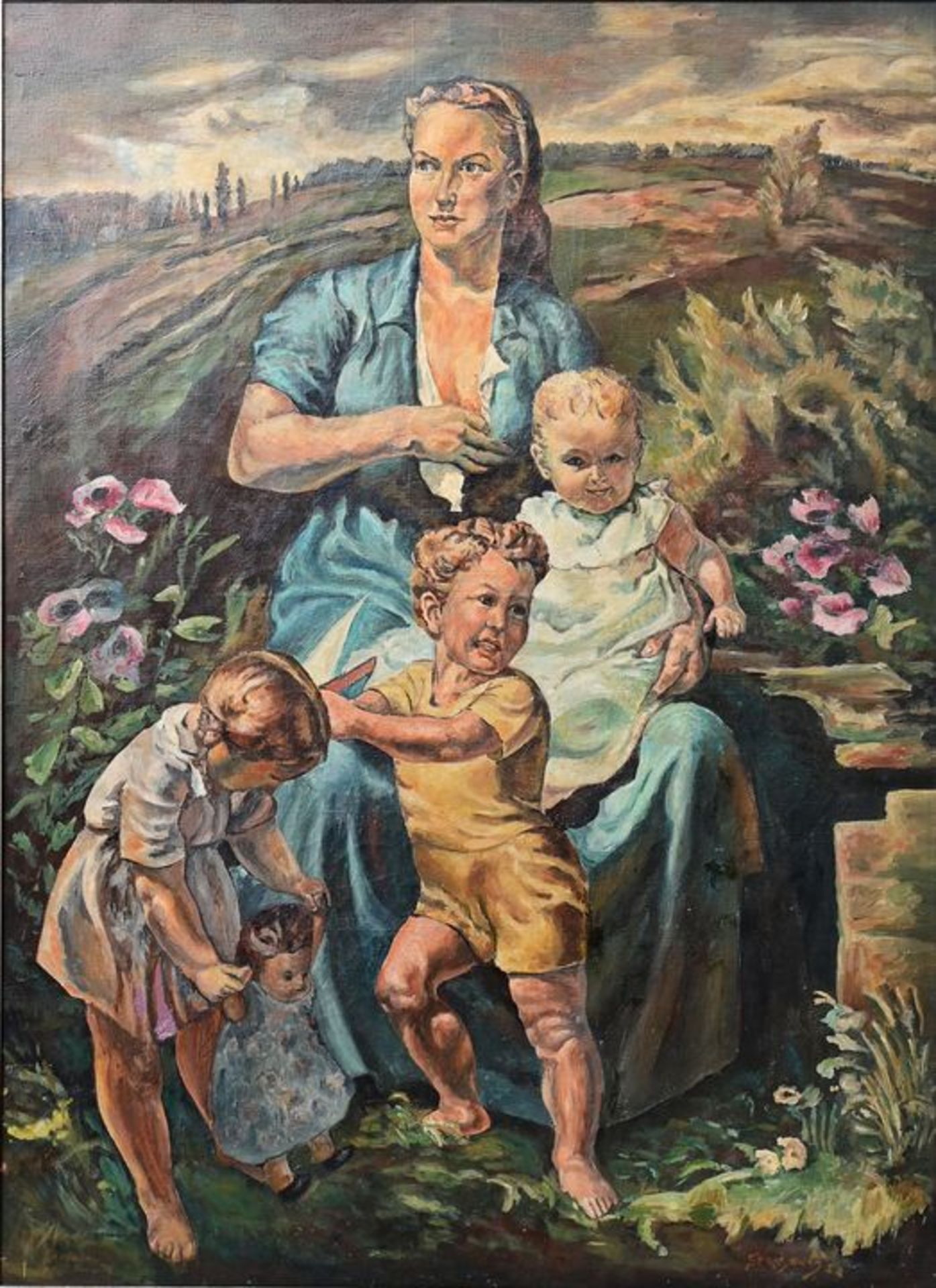Kopie nach Heymann, Richard "In sicherer Hut" / copy after Heymann, Family portrait