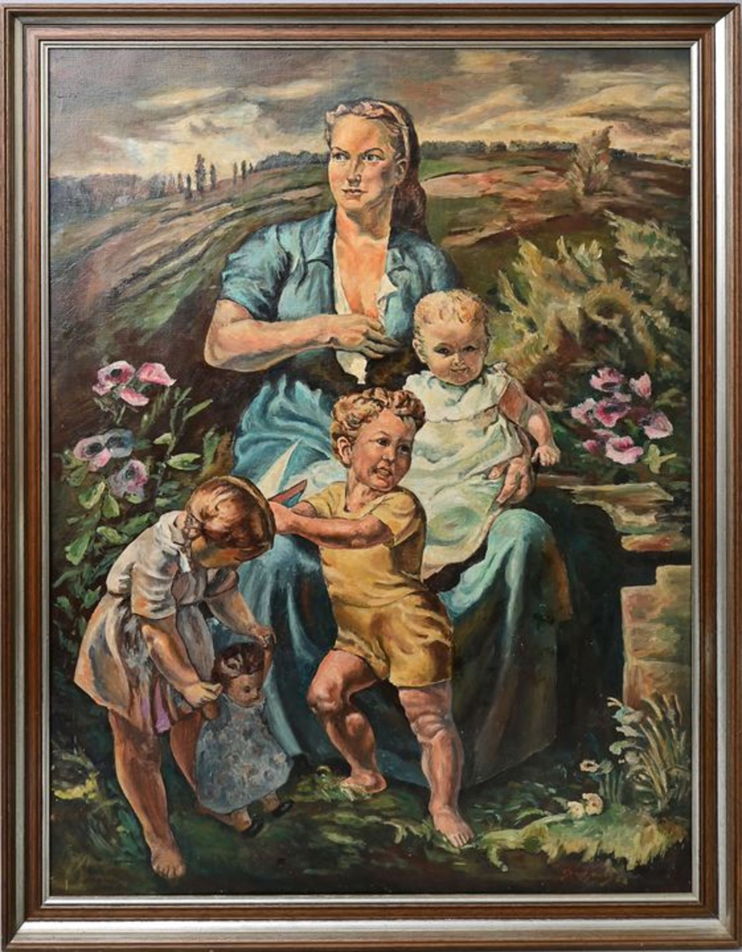 Kopie nach Heymann, Richard "In sicherer Hut" / copy after Heymann, Family portrait - Image 4 of 7