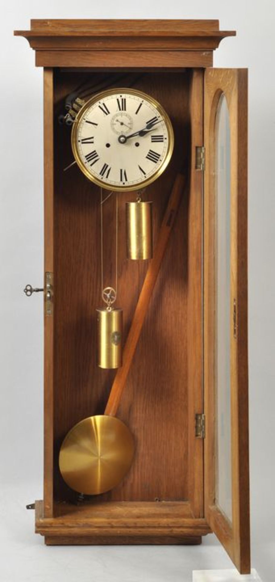 Mutteruhr, um 1920, Eiche / central clock - Bild 2 aus 2