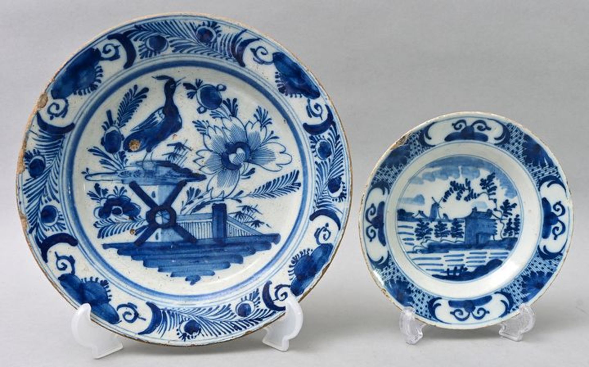 Zwei Fayenceteller/ two faience plates