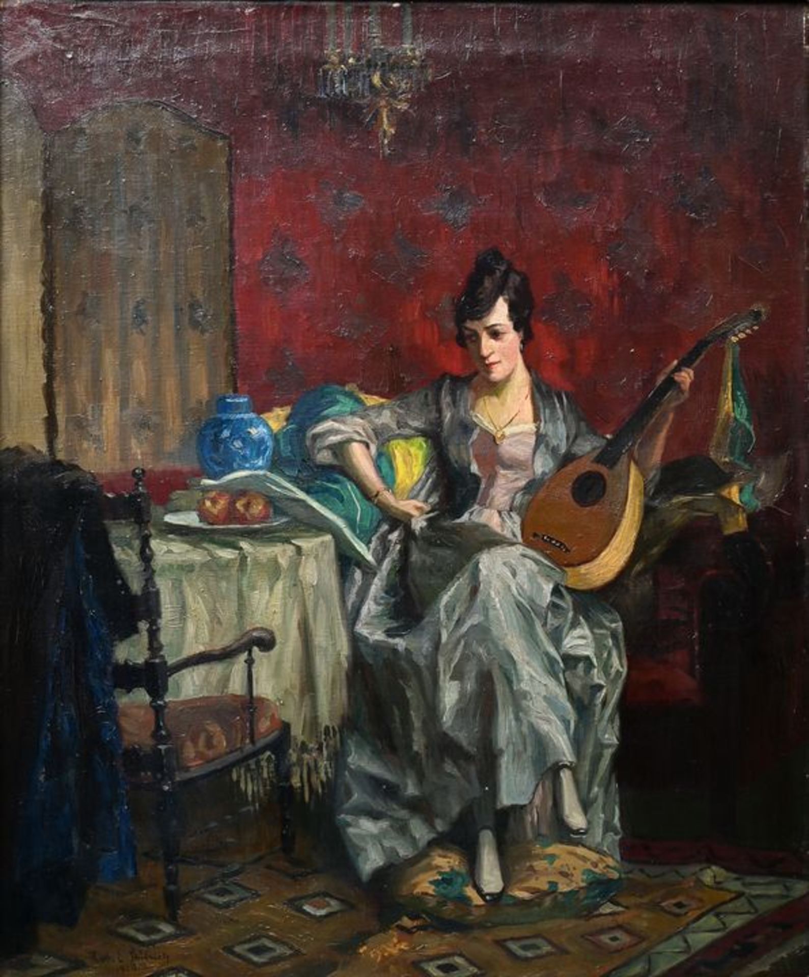 Frau mit Mandoline/ woman with mandolin