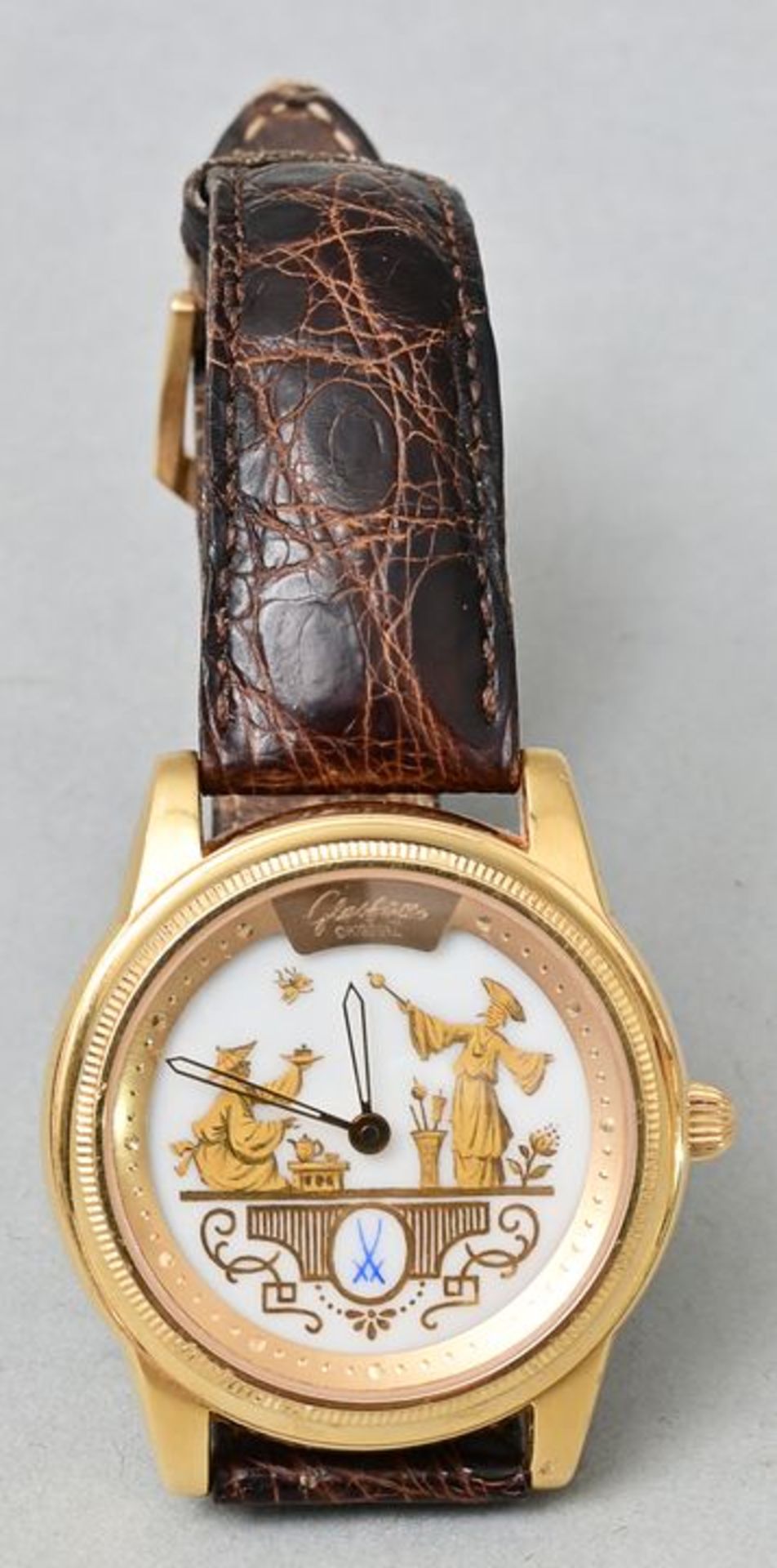 Gold-Armbanduhr Glashütte/ Glashütte wristwatch