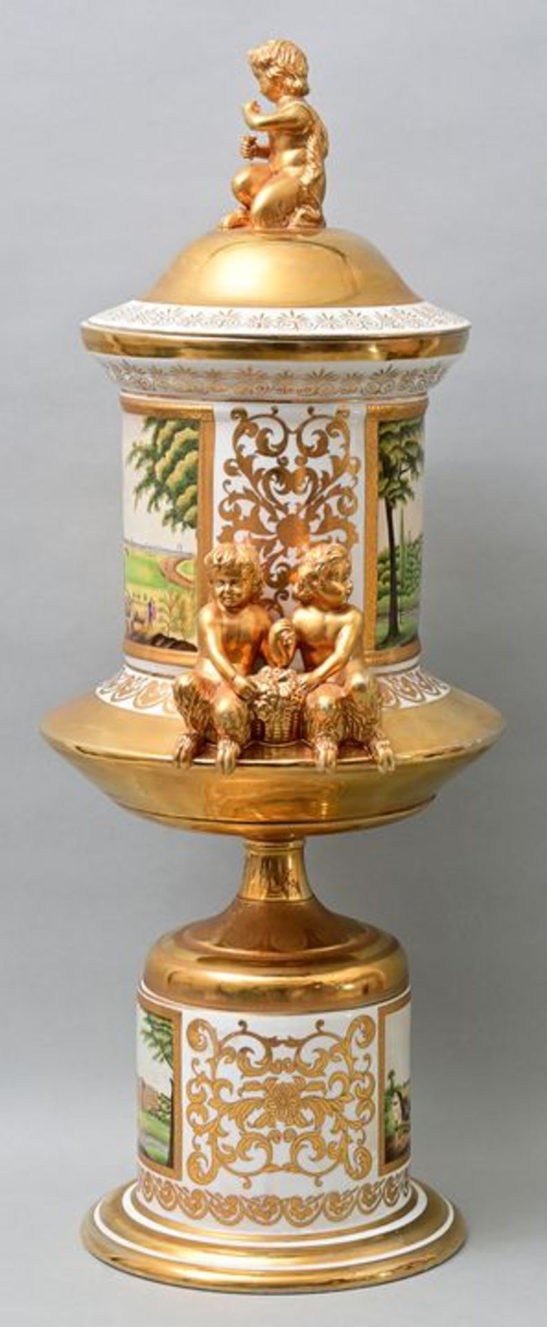 Prunk-Deckelvase/ large lidded vase - Image 3 of 8